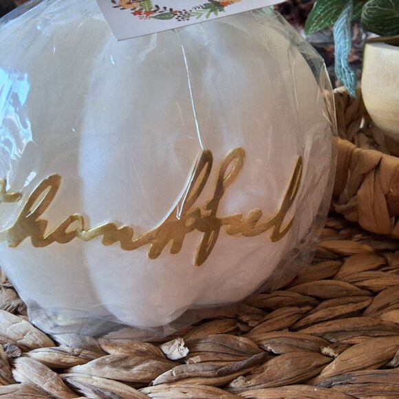 NWT White Pumpkin CANDLE - Picture 3 of 5